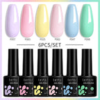 LILYCUTE 7ML 6PCS Neon Gel Nail Polish Set fluorescent Series Color Changing Semi Permanent Soak Off Manicure kit Nail Art Gel