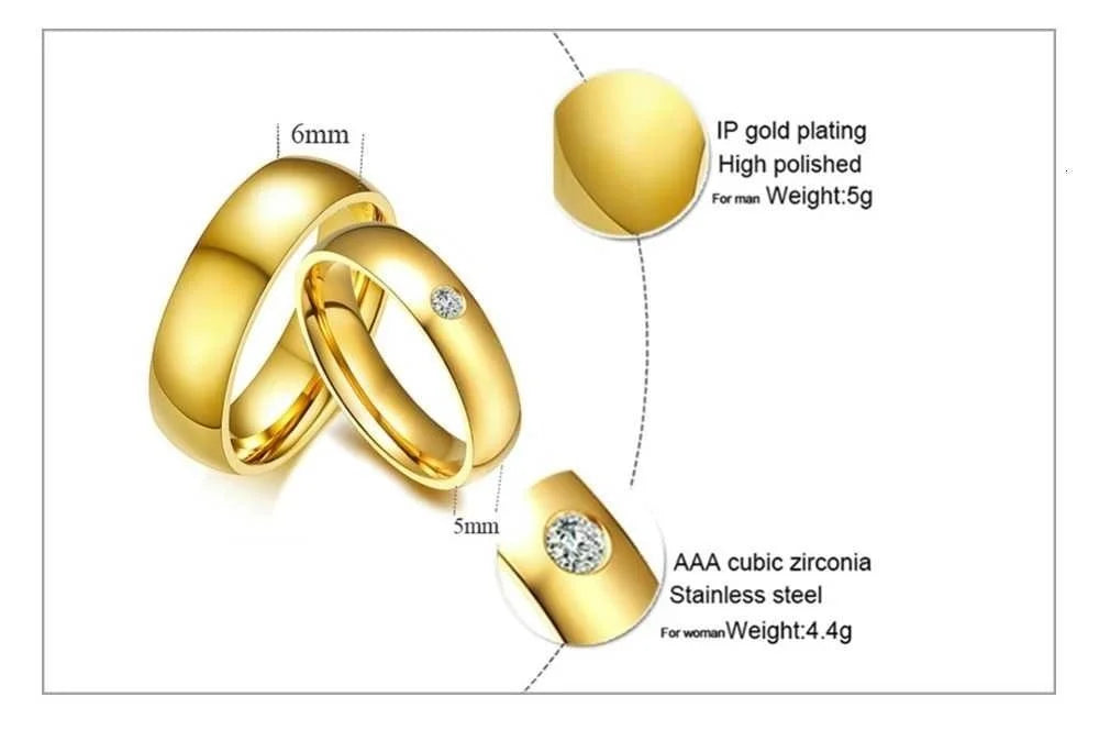 Custom Couple Rings Gift with Card Women Men PVD Plated Gold Name Rings Love Wedding Bands Personalized Name Ring Wedding Gifts