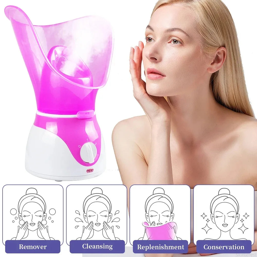 Face Steamer Facial Heating Sprayer Skin Moisturizing Pore Cleaner Facial Hot Fog Steamer Home SPA Machine Care Skin Humidifier