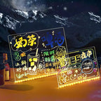 LED Light-Up Acrylic Message Board Erasable USB Drawing Board Birthday Gift Bar Advertising for Creative Activities with Stand