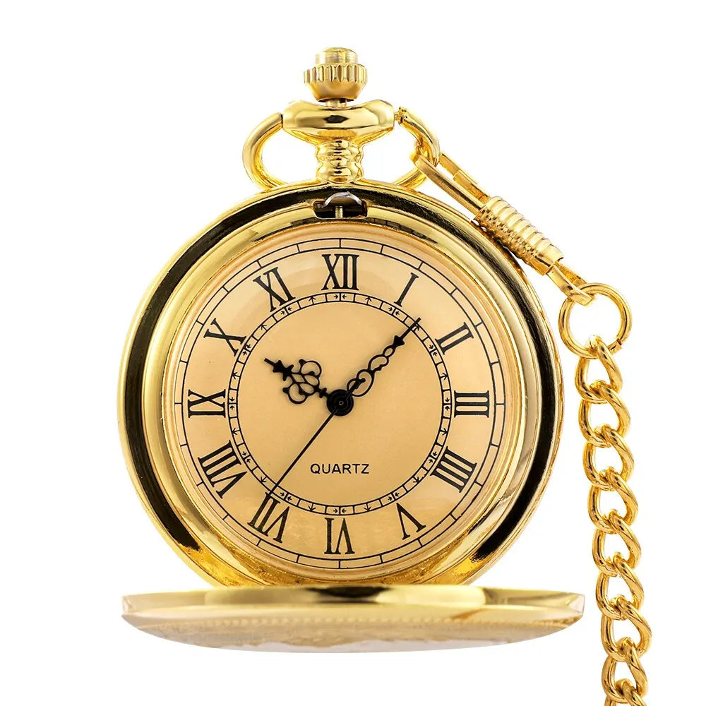 Antique Steampunk Vintage Roman Numerals Quartz Pocket Watch Multicolor Case Necklace Pendant Clock Chain Mens Women 2055 Image principale du produit