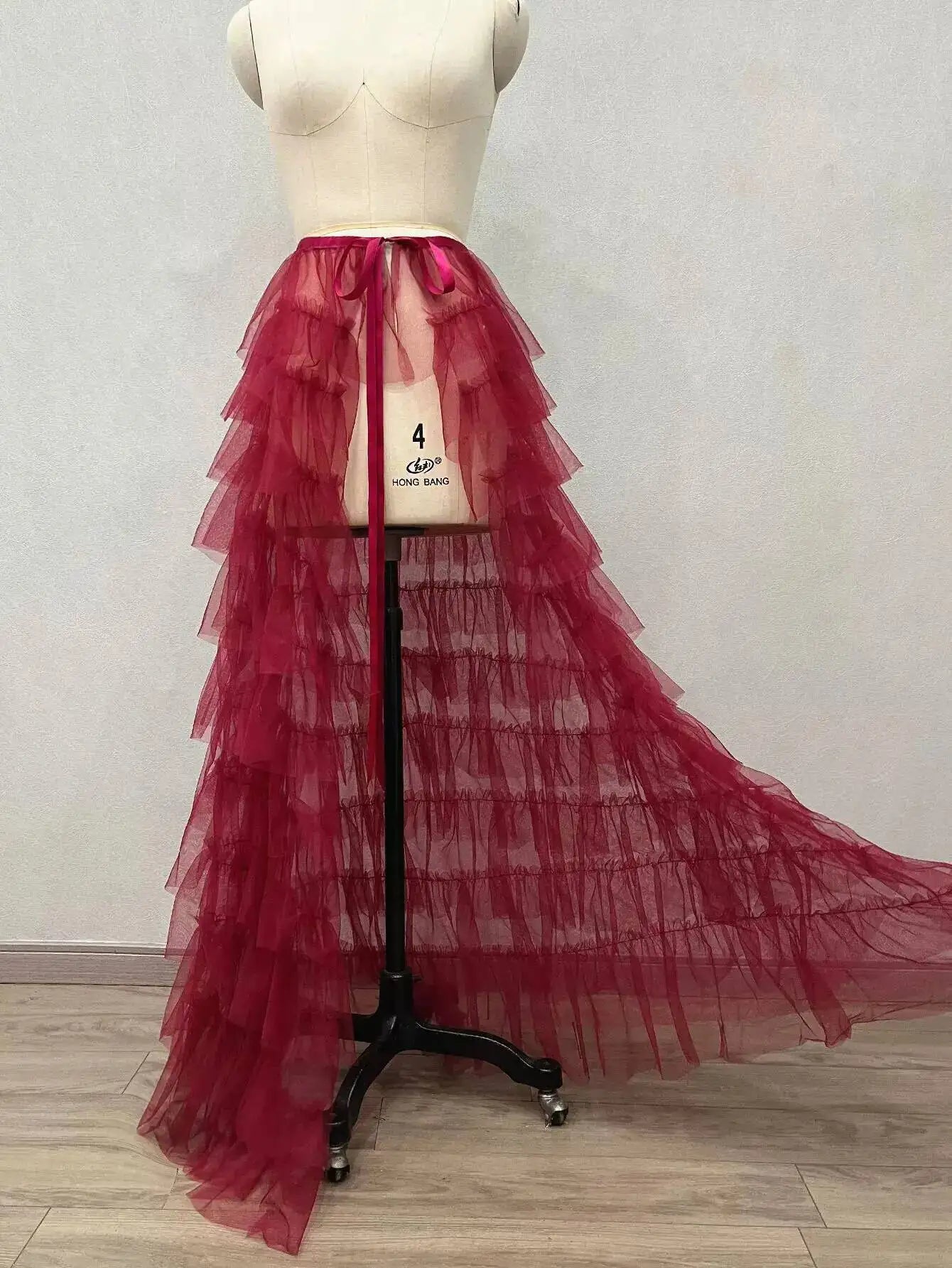 White Ruffled Tiered Tulle Over Wrap Skirts Women Sheer Mesh Summer Maxi Skirt Low Long Beach Tulle Skirt Bridal Detachable FR8E