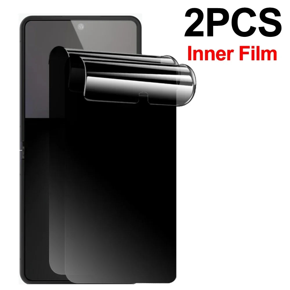 4in1 Privacy Screen Protector Inner & Outer Anti-Spy Hydrogel Films for Samsung Galaxy Z Flip 7 Flip7 Anti-peeping Protectors