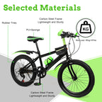 20 Inch Mountain Bike 7 Speed Gears, Adjustable Seat Kids' Bike with Mudguards Kettle Holder Kettle for Boys Girls 8-13 years