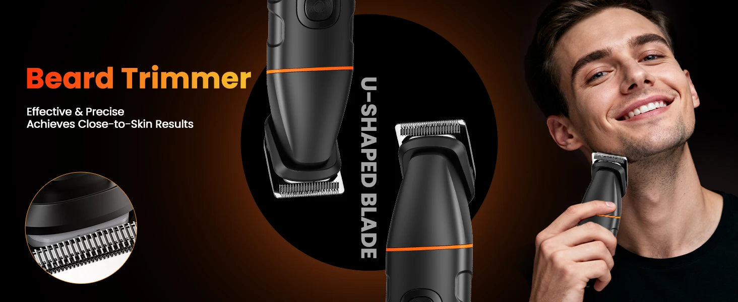 MAXGROOM Manscape Body Hair Trimmer 4 in 1 IPX6 Waterproof Pubic & Groin Shave Electric Grooming Kit for Men Nose Beard Trimmer