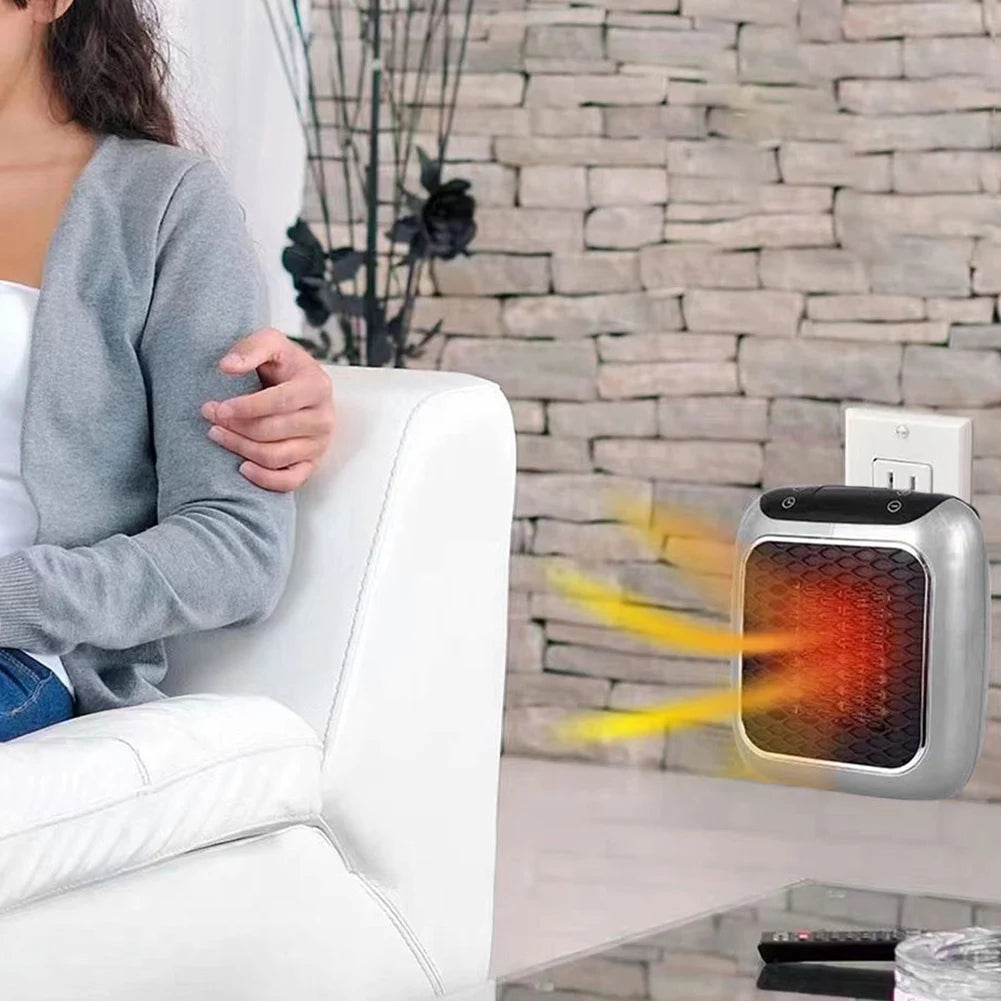 EU Plug In Heater Mini Electric Heater Warmer Wall Mounted PTC Ceramic Space Heater Portable Heater Fan for Home Office Bedroom