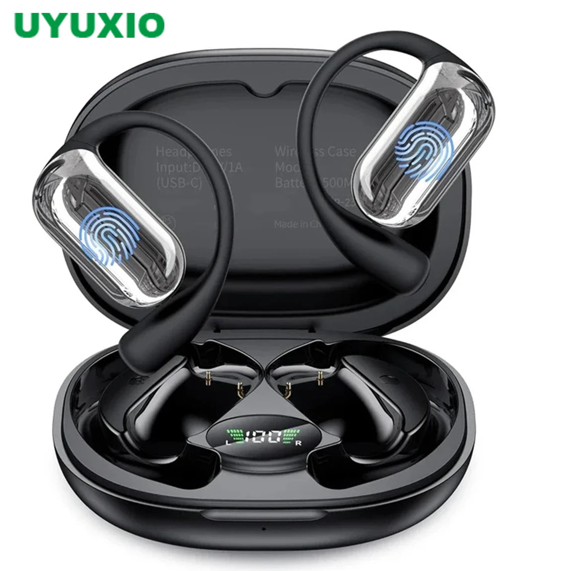 UYUXIO Real Time Translator Headphones AI Language Translation Earbuds 144 Languages & Accents 3 in 1 OWS Ear Buds for Business Image principale du produit