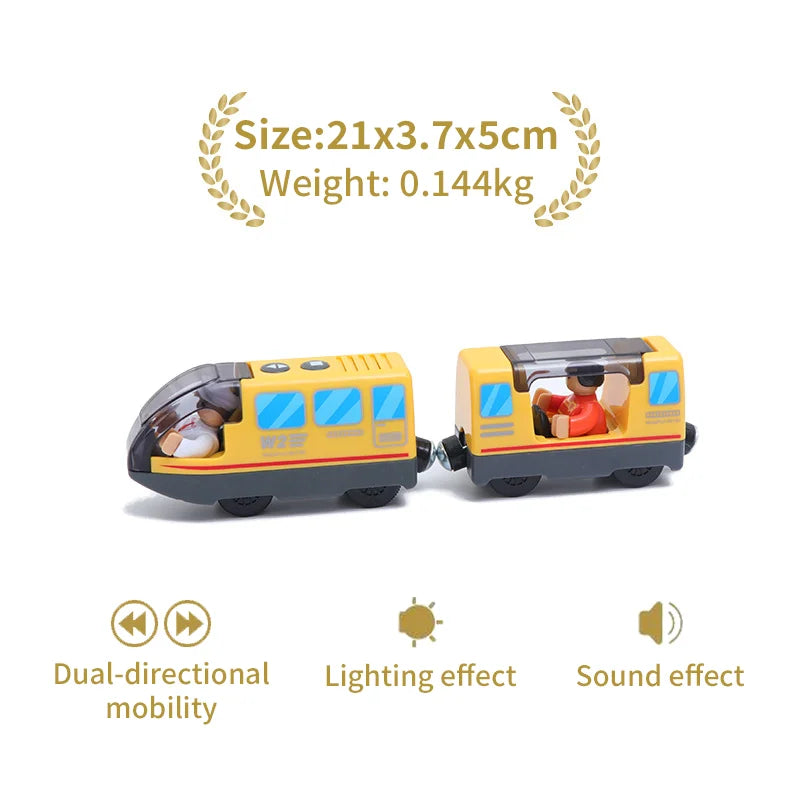 Wooden Railway Train Locomotive Magnetic Electric Car Train Toys Fit Biro Wooden Diecast Slot Train Track Railway Christmas Gift