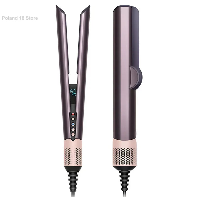 Professional 2 In 1 Hot Air Flat Iron Hair Straightener Dryer With Negative Ions Smooth Frizz-Free Hair Styling Tool