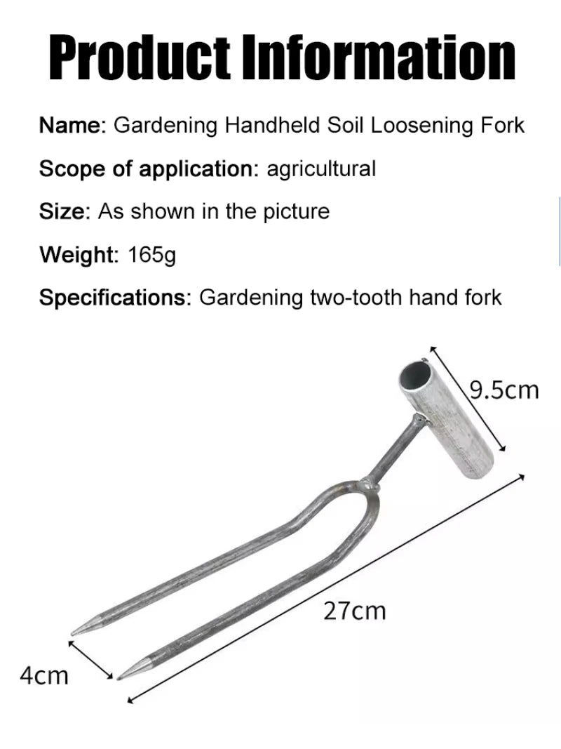 Handheld Adjustable Gardening Two Teeth Fork Stainless steel multifunction Gardening Spade Fork