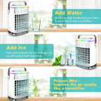Mobile Home Cooler Fan Mini Multi-use USB Air Cooler Mist Humidifier High Speed Wind