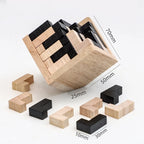Creative 3D Cube Puzzle Luban Interlocking Creative Educational Wooden Toy Brain IQ Mind Early Learning Game Gifts For Children