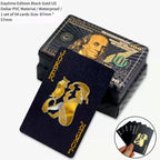 Brand New 54-piece Black and Gold Plastic Playing Card Foil Poker Set Magic Tool Party Tabletop Game
