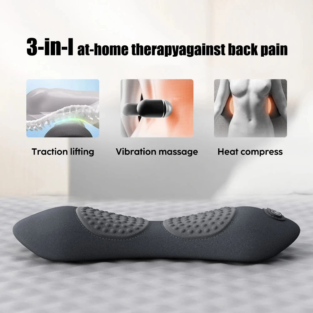 NEW 3-in-1 Back Massager with Relief Bed Sleeping Shiatsu Deep Tissue Portable Shoulder Lower Back Pain Relief Waist Massager