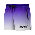 Shark Graphic Men's Board Shorts Summer Casual Beach Shorts with Mesh Liner Zipper Pockets Quick Dry Swim Trunks Bathing Suit