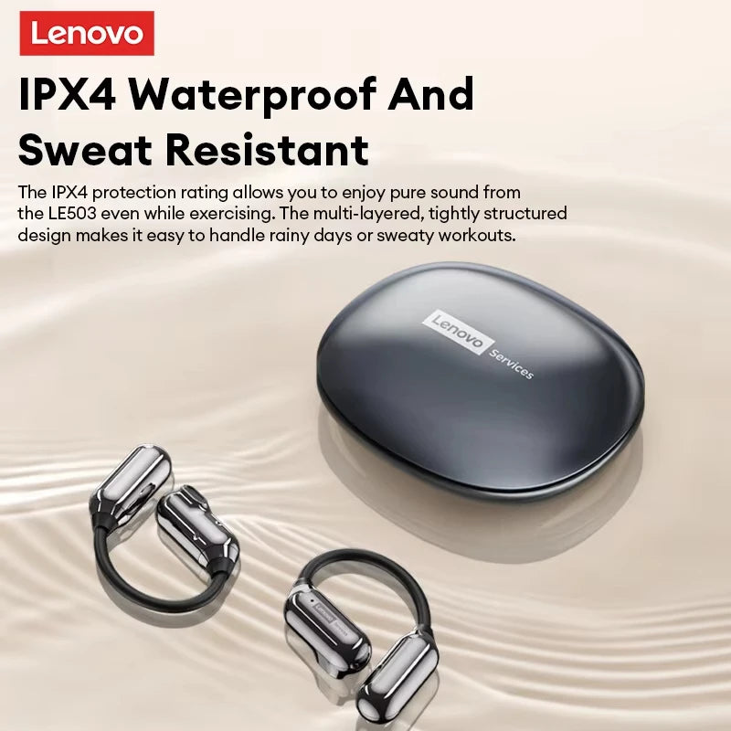 Lenovo LE503 OWS Wireless Earphones Bluetooth V6.0 Open-Ear Earphone ENC Noise Reduction Earbuds Waterproof Long Battery Life