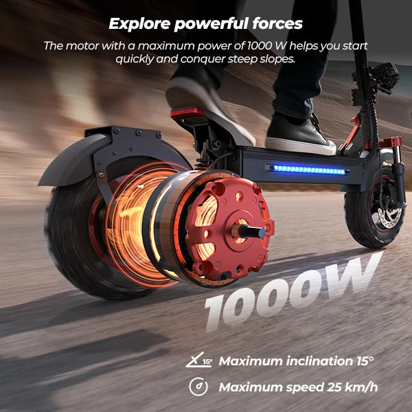 iScooter iX5S EScooters 48V15Ah Battery 1000W Motor EABS Braking System Electric Scooter 11" off-road Tire Aldult City E-Scooter