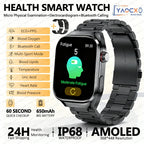2026 New Nursing Grade Uric acid Blood lipids Smart Watch Men ECG+PPG Blood Pressure Heart Rate Bluetooth Call Health Smartwatch