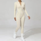 Women's Yoga Jumpsuit Hip Lift Sports Fitness Removable Padding Backless Zipper Leggings One-Piece Running Workout Gym Jumpsuit