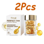 Portable Tanning Capsule Accelerate Natural Bronze Tan Moisturizing & Soothing Even Skin Tone Sunless Self-Tanning Serum