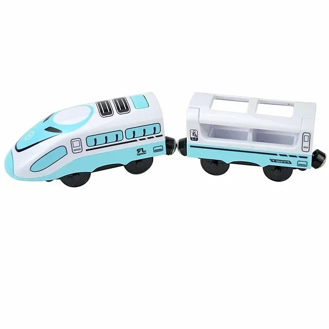 Wooden Locomotive Magnetic Electric Car Train Toys Fit Biro Wooden Diecast Slot Train Track Railway Educational Toys For Kids