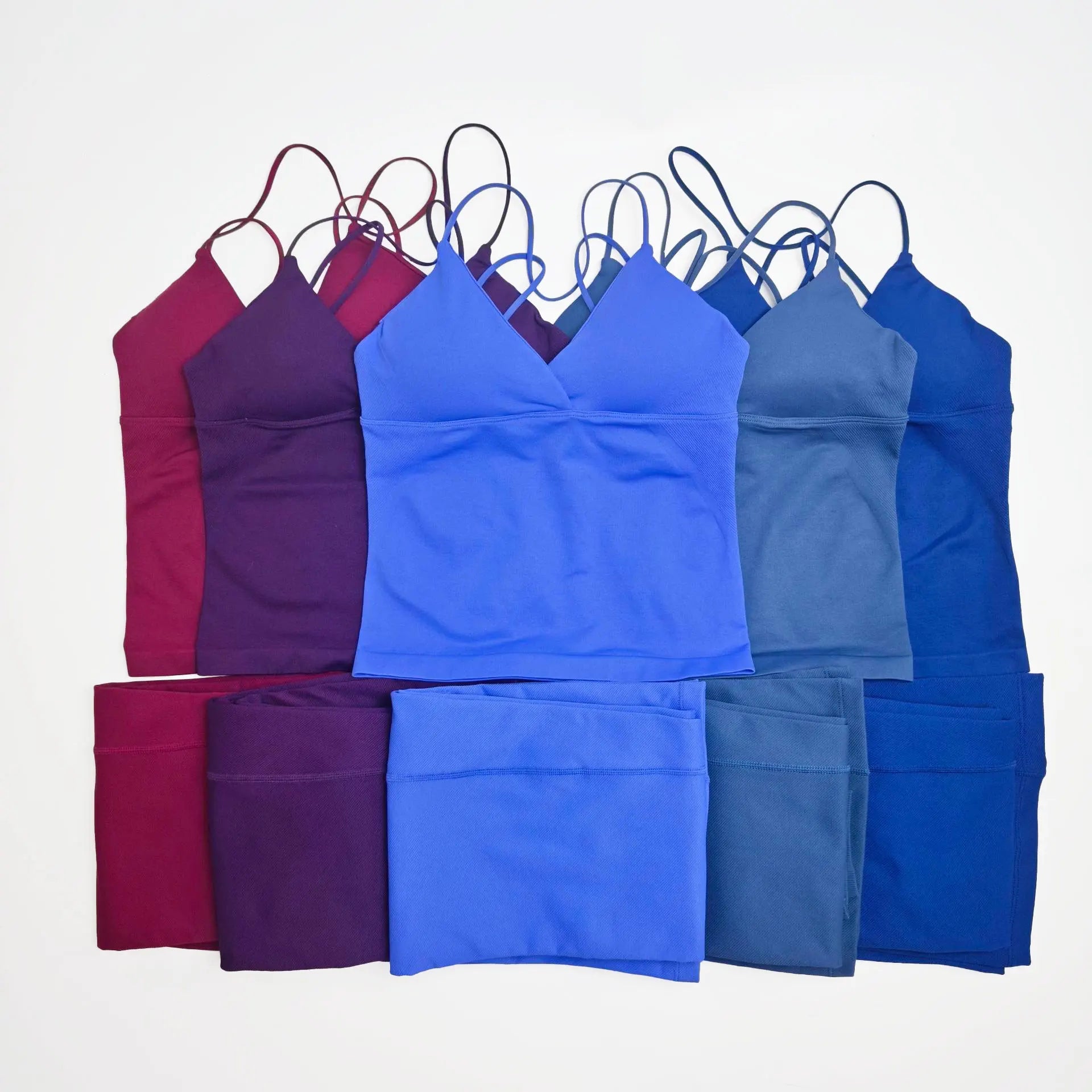NCLAGEN Women Sportwear Vision Set Twist Front Longline Top + Flares 2 Pieces Fitness Suit Workout Running Outfit Gym Clothing