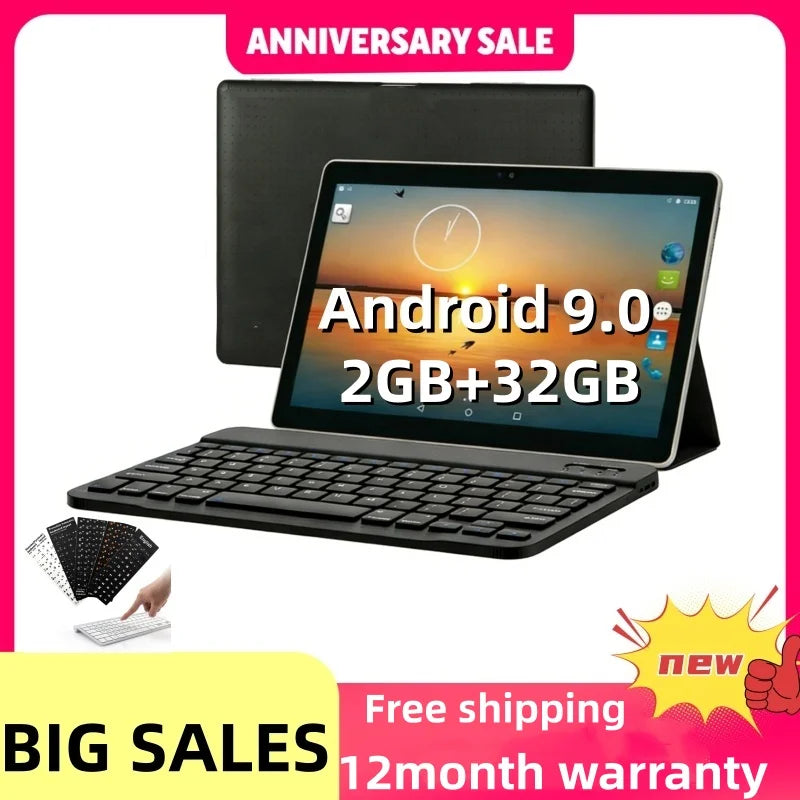 10.1 INCH RAM 2GB ROM 32GB V9 Android 9.0 Tablet PC CPU MT8167  (Quad core,2M cache) Processor Dual Camera WIFI DC Charge