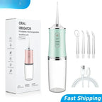 Portable Smart Electric Oral Irrigator 4 Jets 3 Modes USB Rechargeable Cordless Water Flosser Jet Irrigator Dental Teeth Cleaner