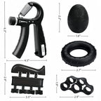 Adjustable Hand Grip Strengthener with Counter, Finger Exerciser Stretcher, Forearm Workout Equipment, Grip Ring Stress Ball, Hand Rehabilitation Trainer, Hand Strength Training Kit