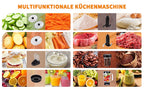 1300W Multi-Task Food Processor 3.5L Kneading 1.5L Blender Citrus Juicer 11 Professional Accessories Grinding/Chopping/Slicing