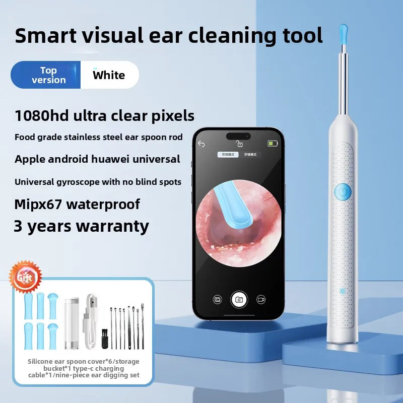 Visual Ear Wax Cleaner with Camera Safe Earwax Removal Endoscope with 5M Camera Luminous Otoscope Ear Cleaning Tools Ear Care