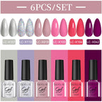 LILYCUTE Nail Gel Polish Set Pink Green Spring DIY Nail Art Design Long Lasting Soak Off UV Gel Manicure Painting Gel Vernis Kit