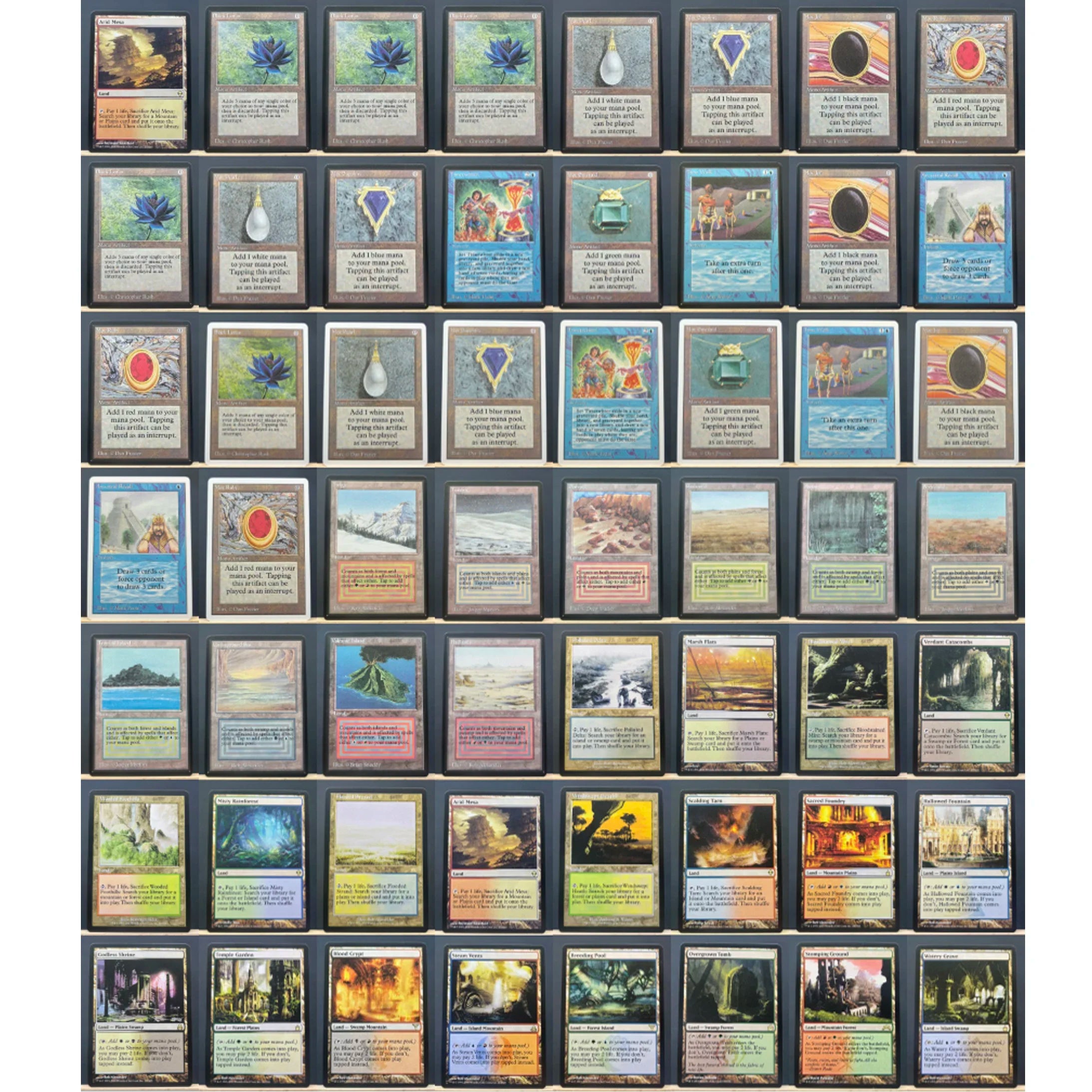 Whole Set TCG Cards for Home Play Proxy magical power9 beta fetch lands VMA dual  shock land The One Ring gathering Sol Ring