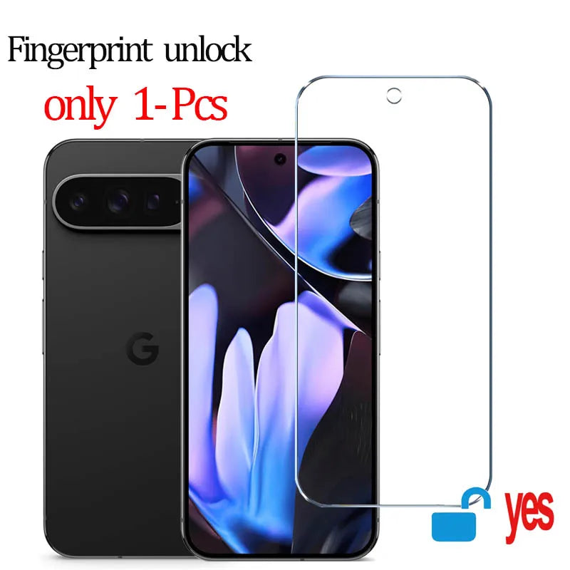 Fingerprint unlock Glass for Pixel 9 Pro 10 8A 9A 10A 7A 8 Pro Screen Protector Pixel 9 Pro XL Tempered Glass for Google Pixel 9