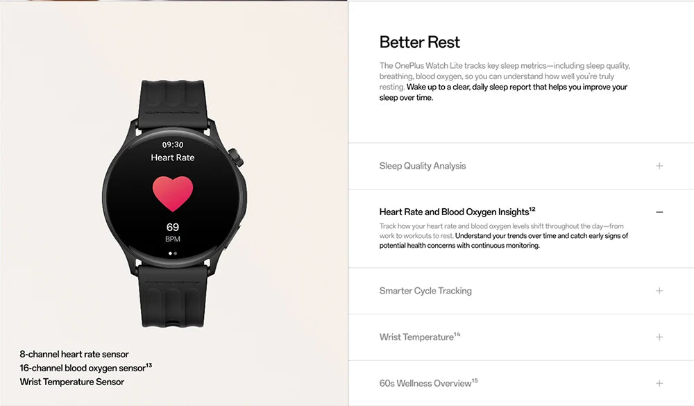 Global Version OnePlus Watch lite SmartWatch,1.46 inches Display,59g,10 Days of Reliable Power,Heart Rate,Blood Oxygen Monitorin