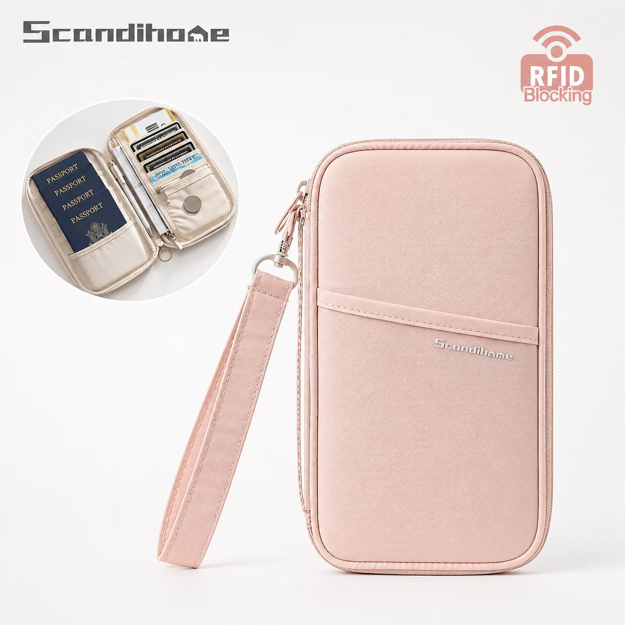 RFID Blocking Passport Holder Travel Wallet Durable Anti-Theft Card Slots Protective Case Flights Travel Organizer for Women Men Image principale du produit