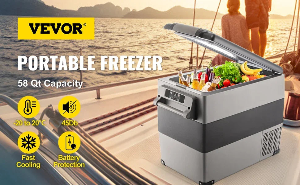 VEVOR 15L-55L portable small refrigerator car refrigerator car truck mini cooler, suitable for driving, traveling, and home use