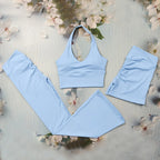 Scrunch Sports Suit Women's Yoga Set Gym Wear Sexy Sports Bras and Flared Leggings Sets Fitness Outfits Female Workout Clothes