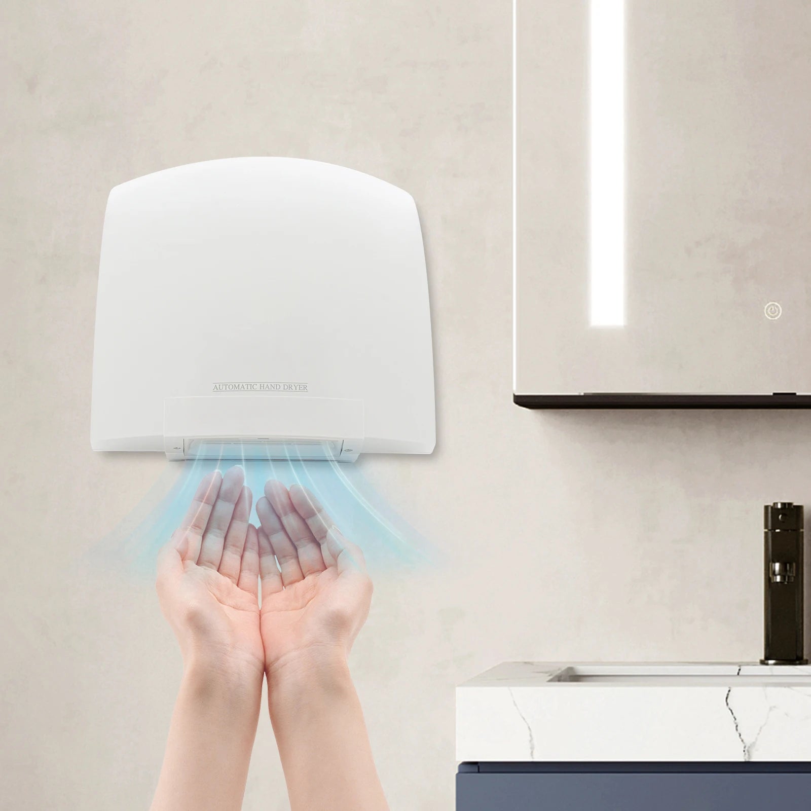 Electric Infrared Sensor Hand Dryer 1200W High Efficiency Automatic Commercial Compact Air Hand Dryer for Home Restrooms Office Secondary image