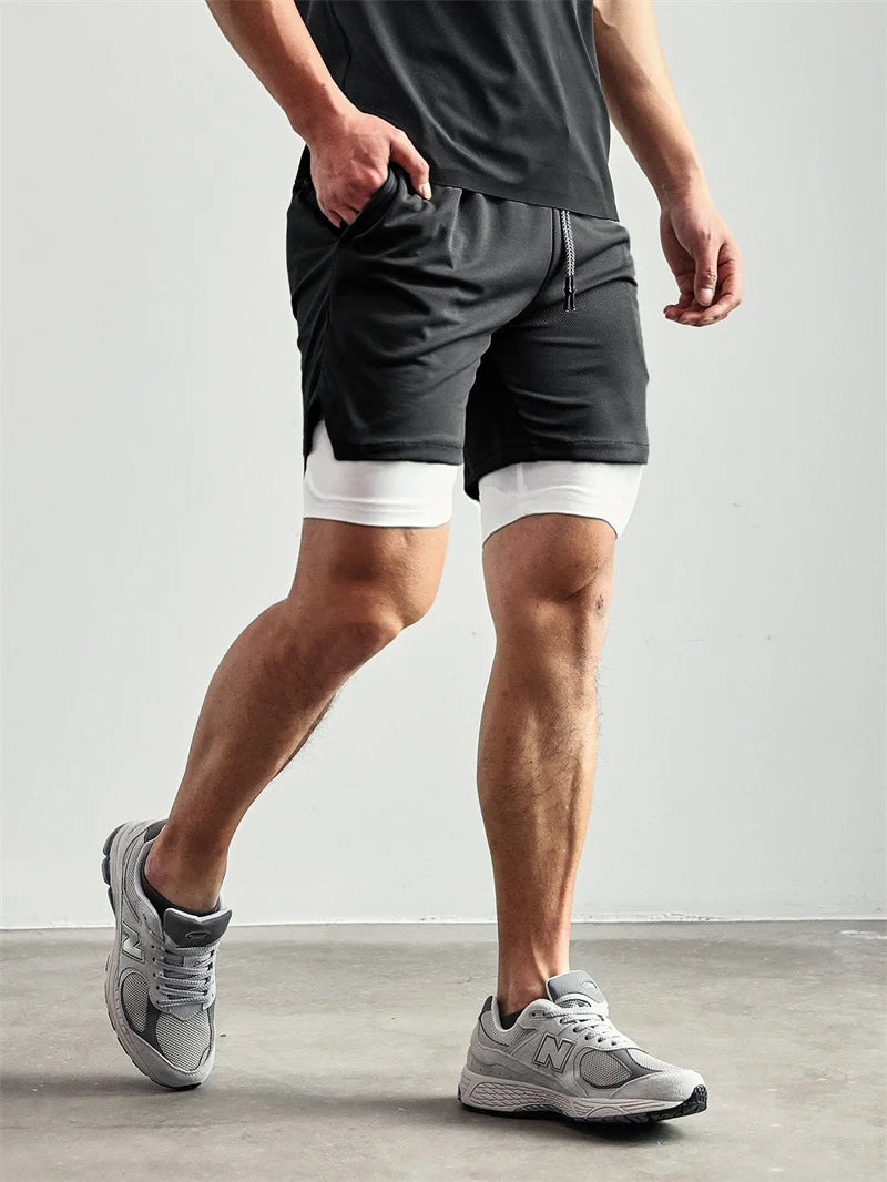 Print 2 in 1 Running Workout Shorts for Men Christian Gym Athletic Performance Shorts with Phone Pocket Towel Loop Activewear