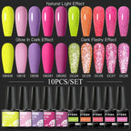 10/12PCS/SET Cat Magnetic Gel Nail Polish Set 9D Reflective Glitter Gel Semi Permanent UV Gel Soak Off Sparkling Nail Art Kits