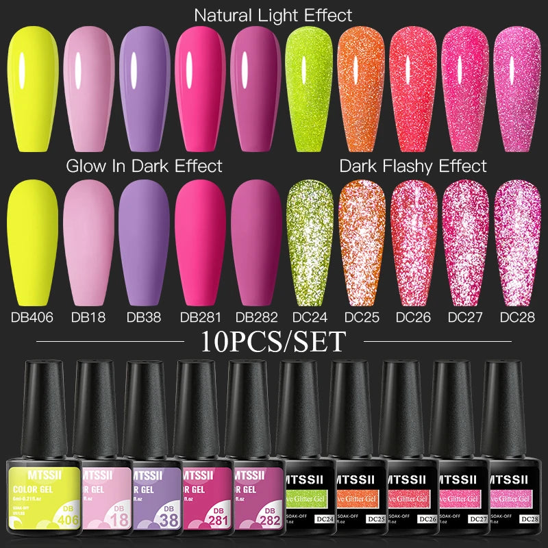 10/12PCS/SET Cat Magnetic Gel Nail Polish Set 9D Reflective Glitter Gel Semi Permanent UV Gel Soak Off Sparkling Nail Art Kits