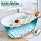 Spa Bubble Bath Massager Portable Bathtub Massage Pad With Anti-Slip Pad And Inflatable Pillow For Family Relaxation Bathroom