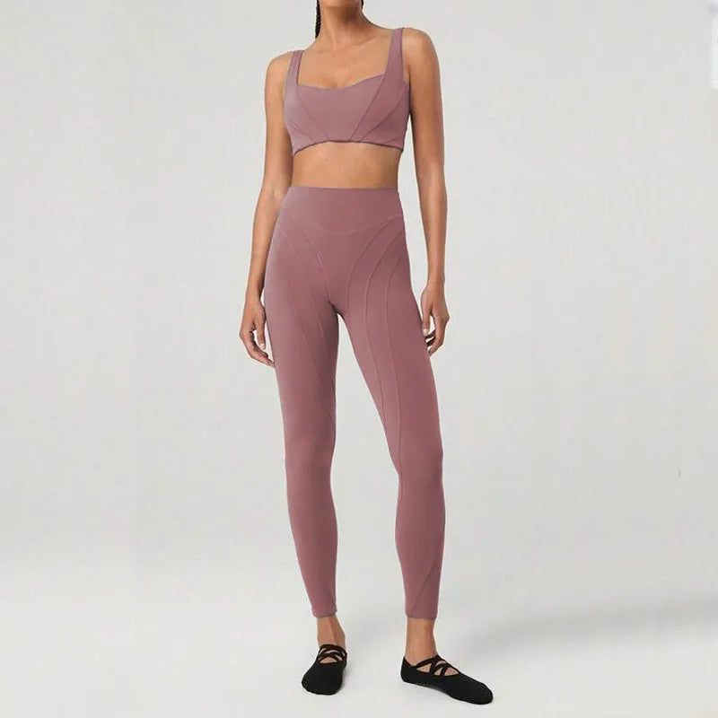 Seamless High-Waist Butt Lift Activewear Set Women's Sports Running Gym Workout Sport Set Women