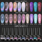 10/12PCS/SET Cat Magnetic Gel Nail Polish Set 9D Reflective Glitter Gel Semi Permanent UV Gel Soak Off Sparkling Nail Art Kits