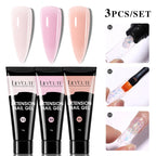 LILYCUTE 15ml Extension Gel Nail Polish Set Quick Nail Prolong With Extend Mold Nail Tips Acrylic Solution Manicure Tools Kit