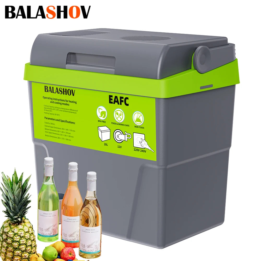 10L 20L Mini Refrigerator 12V/220V Fridge Freezer Portable Compressor Cooler and Heater Ice Box for Driving Camping Picnic Image principale du produit