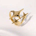 LATS Stainless Steel Gold Color Rings for Women Men 2024 Colorfast Popular Party Personalized Exaggerated Charms Jewelry Gifts