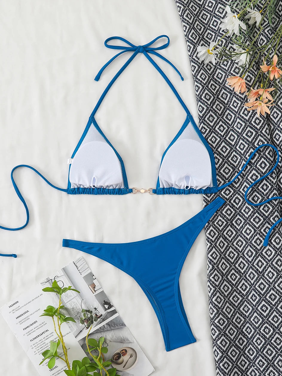 Sexy Micro Bikini 2026 Woman Chain Swimsuit Women Swimwear Thong Bikinis Set Brazilian Two-piece Bathing Suit Beach Wear Bather