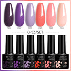 LILYCUTE 7ML 6PCS Neon Gel Nail Polish Set fluorescent Series Color Changing Semi Permanent Soak Off Manicure kit Nail Art Gel